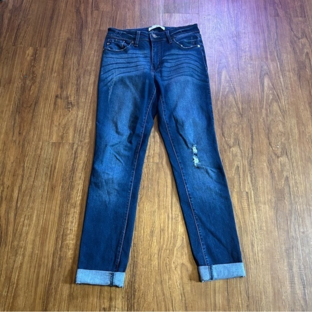 KanCan Distressed Dark Blue Ankle Jeans 9 28